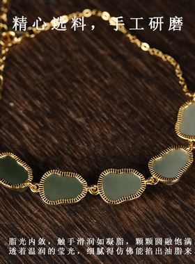天然和田玉手链渐变貔貅手链S925