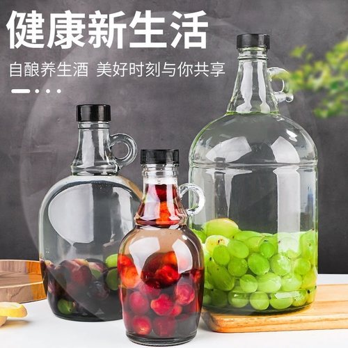 油罐 厨房 家用储油瓶大容量玻璃油壶10斤花生油食用油桶5L装油瓶 - 图1