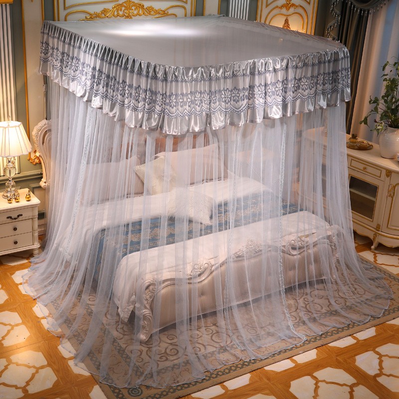 U型导轨蚊帐轨道加密加厚不锈钢支架1.5m1.8米床家用公主风蚊帐 - 图0