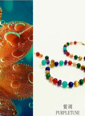 PURPLETUNE/紫调天然水晶彩色多巴胺藏式手链波西米亚糖豆彩泡泡