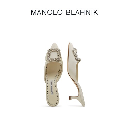 【礼物】MANOLO BLAHNIK玛诺洛/MB女鞋MAYSALE钻扣高跟婚鞋 - 图3