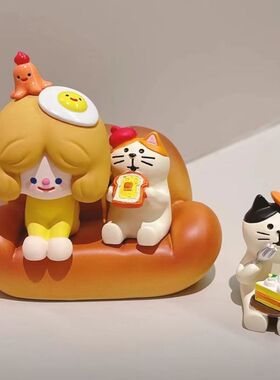 小猫元素礼物猫咪可爱日系治愈小摆件办公室好物工位电脑书桌面装