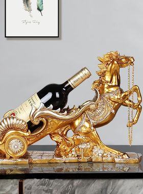 欧式轻奢红葡萄酒架摆件现代家用红酒架柜内装饰开业乔迁新居送礼