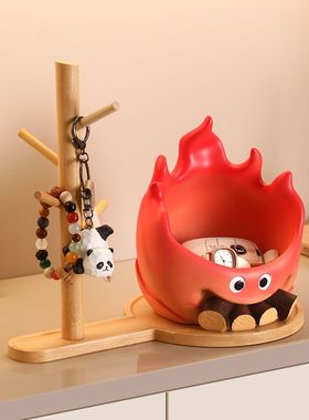 入户门收纳钥匙盒创意卡西法火焰钥匙收纳摆件入户玄关客厅桌面火