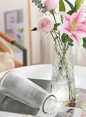 创意玻璃花瓶透明水养插花玫瑰百合富贵竹桌面水培
