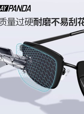 PLAYPANDA开车墨镜男士专用方框墨镜男司机驾驶偏光防晒防紫外线
