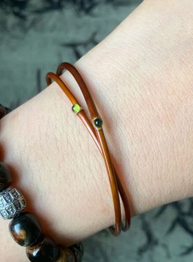 鸡藤血手镯【真鸡血藤】2mm极细款手镯子双圈野生天然木质手环礼