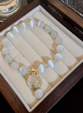 猫猫石招财猫手链2025年新款潮手串设计感A82