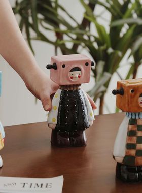 家用装饰品摆件大件机器女孩摆件可爱家居电视柜酒柜装饰工艺品客