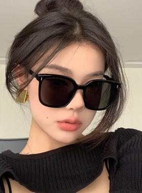 复古黑色大框防紫外线女素颜方圆脸显瘦高级感墨镜网红街拍太阳镜