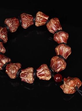 滴血莲花菩提手串滴血莲花菩提子文玩佛珠男女野菠萝念珠手链手持