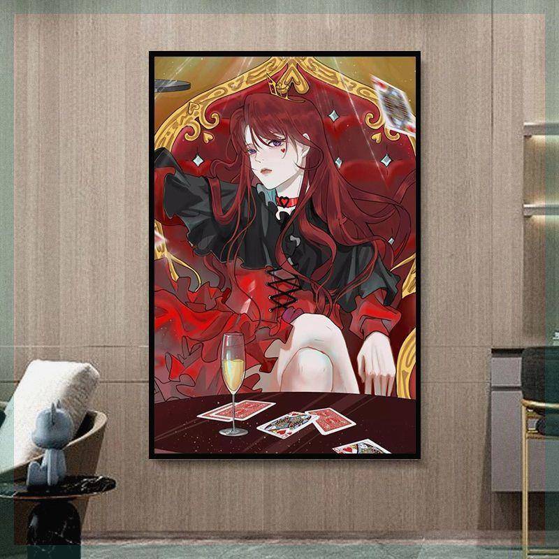 Jing Feng Queen of Hearts decorative painting diy digital oil painting I am a god in the thriller game high-value coloring painting