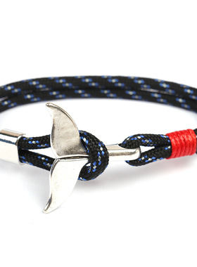 厂家供应跨境款欧美风编织手链亚马逊 船锚手链鱼尾 船锚手饰