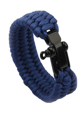 户外七芯伞绳手链编织U形钢扣带调节求生手链 登山野营应急救生