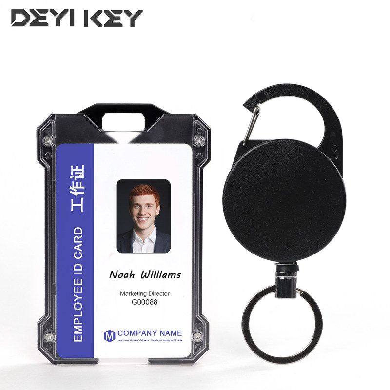 户外伸缩卡套易拉扣钢丝登山快速挂扣防丢胸卡小配件黑色拉扣工牌,淘宝优惠券,粉丝福利购,淘宝优惠卷