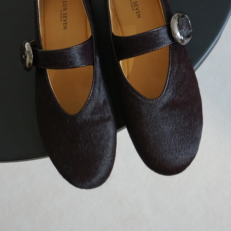 Lux Seven鼎奢马毛一字带玛丽珍鞋芭蕾鞋平底单鞋女,淘宝优惠券,粉丝福利购,淘宝优惠卷
