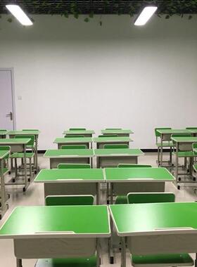 学校幼儿园中小学课桌椅单双人防火板学习培训可调节