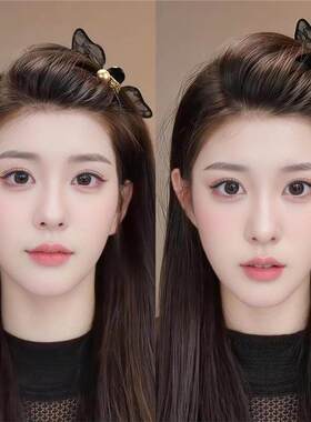 黑色蕾丝兔耳朵抓夹女刘海发夹女2026新款前额侧边公主头发卡头饰