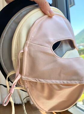 UPF50+锦纶缎面防晒面罩遮脸户外脸基尼医美术后全脸防晒口罩遮阳