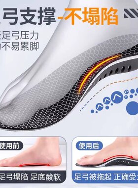 石墨烯足弓支撑鞋垫防臭抗菌