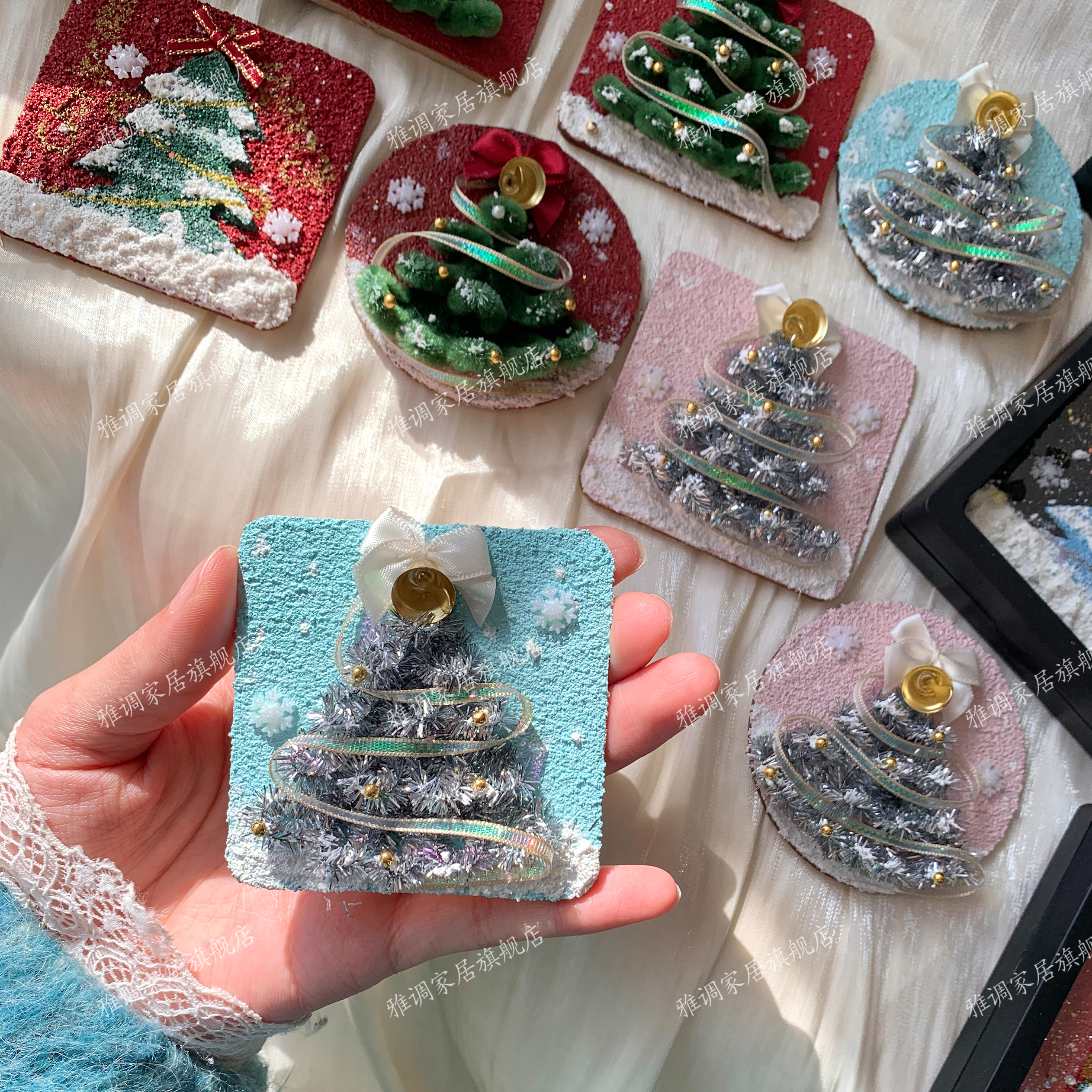 圣诞树扭扭棒冰箱贴DIY材料包手工节日礼物氛围感温馨磁吸肌理画 - 图1