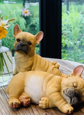 客厅酒柜电视柜摆件创意可爱招财小狗摆设卧室桌面新房家居饰品