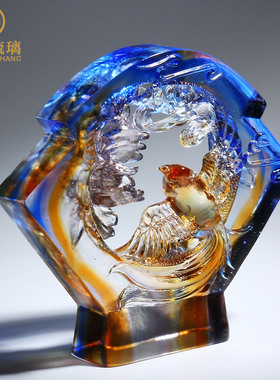 中式摆件家居饰品客厅中国风特色礼物送老外出国小礼品琉璃艺术品