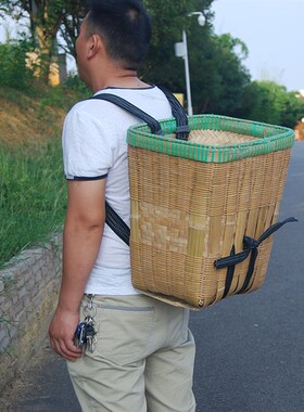 农家人手工编织竹筐 大背篼箩 箩筐 家用收纳筐  竹篮  采摘 菜筐