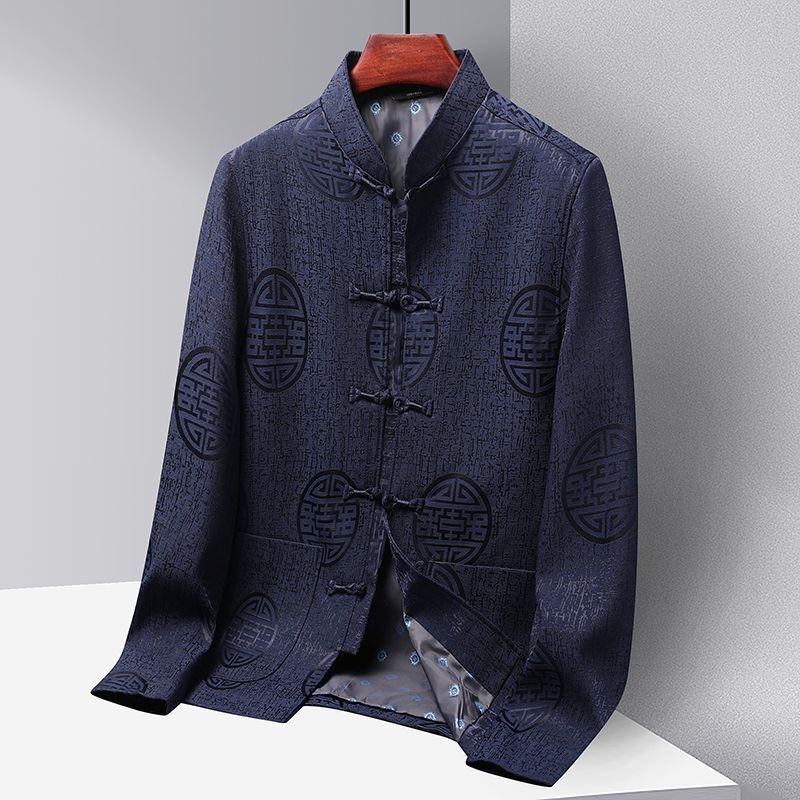 中国风男装春秋中老年唐装夹克外套老人生日过寿星衣服爸爸婚礼服,淘宝优惠券,粉丝福利购,淘宝优惠卷