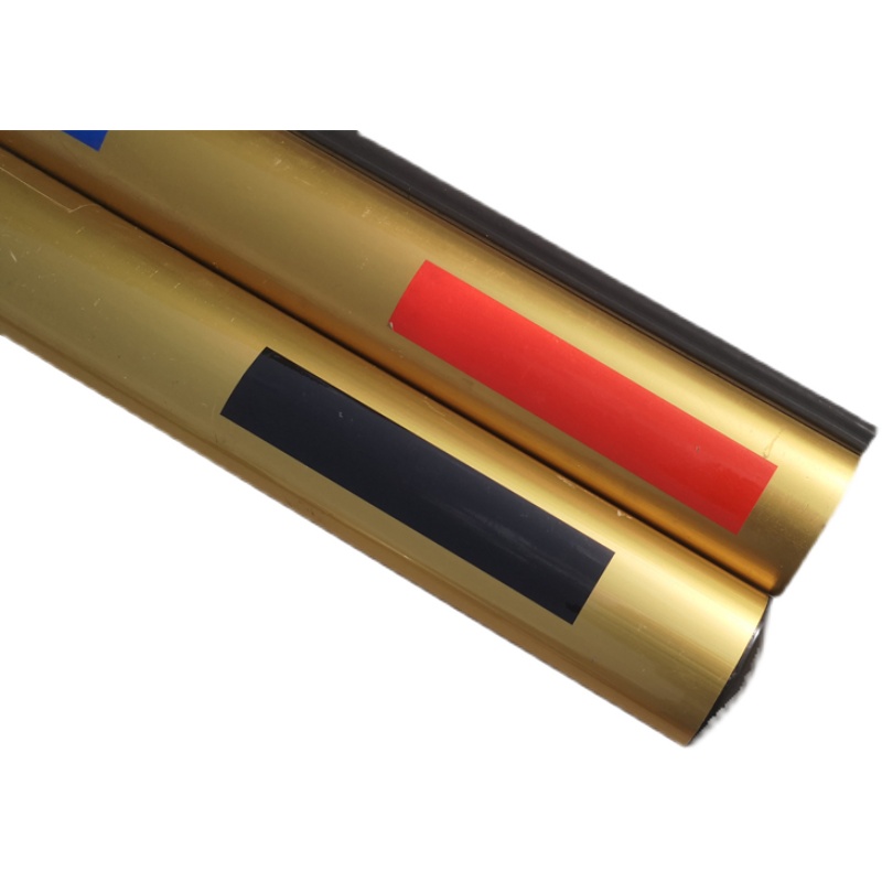 椭圆道闸杆土豪金胶条杆小区挡车杆金色黄色杆铝合金停车拦杆直杆 - 图2