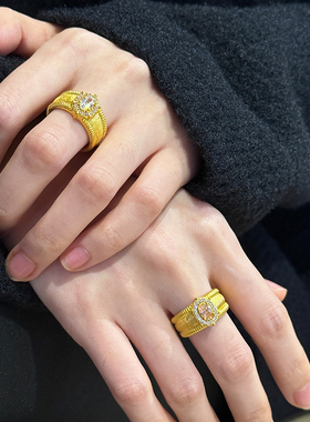 复古花丝鸽子蛋锆石食指戒戒指