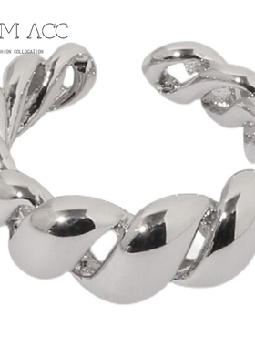 缠绕麻花戒指女小众设计极简个性