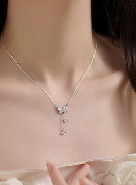 高级轻奢仙女风简约蝴蝶项链女