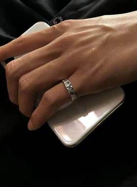 戒指女潮冷淡风小众复古褶皱设计