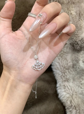 项链镂空精致扇形轻奢小众设计感