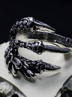 复古霸气龙爪戒指男潮朋克手饰
