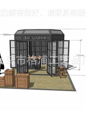 制英伦电亭话房57590屋 房金属框架结构屋 有机玻璃屋 定景观花店