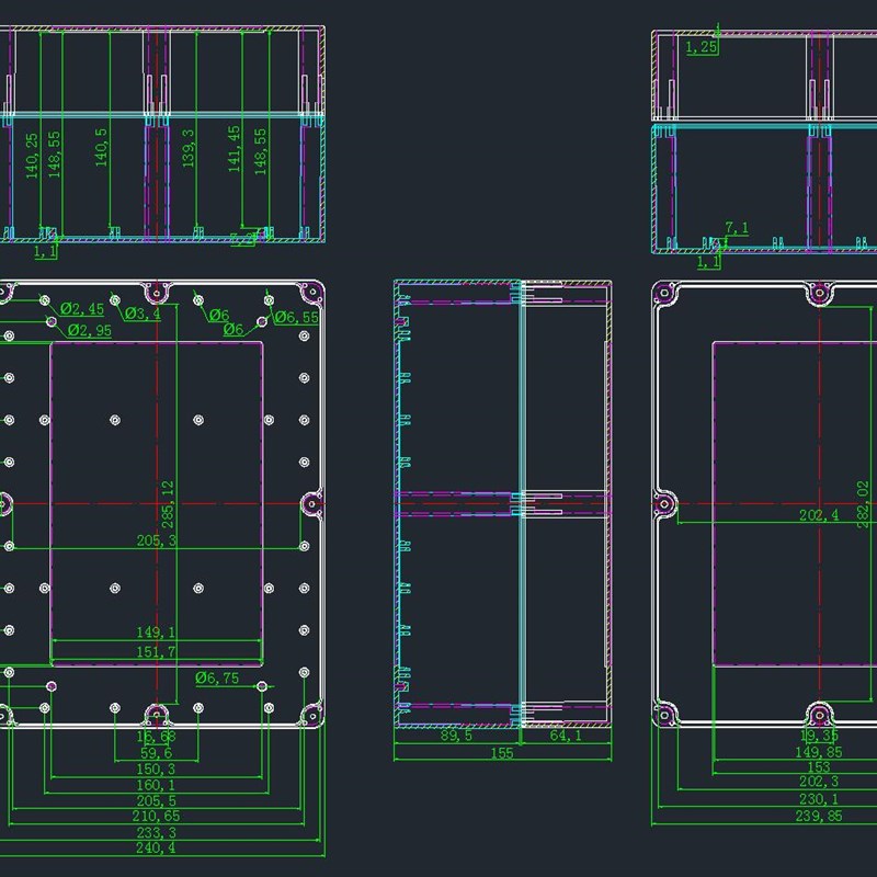 Security power supply housing plastic waterproof box plastic chassis instrument chassis 2-19-2 320*240*155