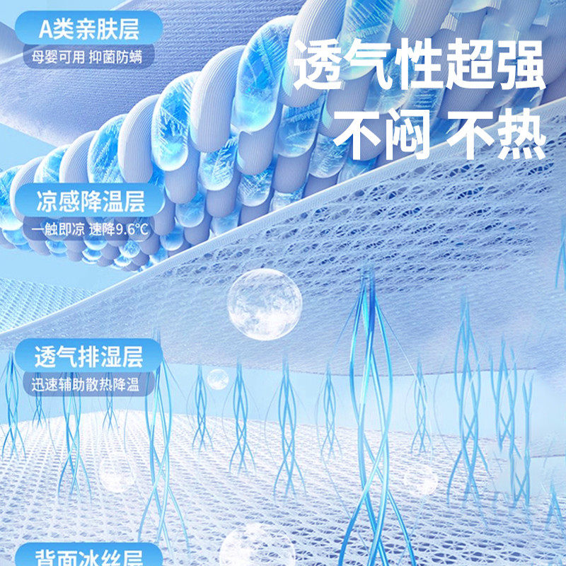 A类母婴级夏季冰丝凉席夏天家用空调软席可折叠可机洗三件套床笠,淘宝优惠券,粉丝福利购,淘宝优惠卷