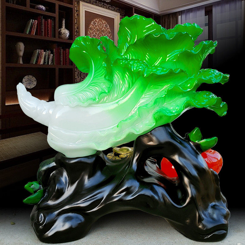 招财玉白菜摆件客厅玄关电视酒柜装饰品乔迁新居礼物店铺开业送礼,淘宝优惠券,粉丝福利购,淘宝优惠卷