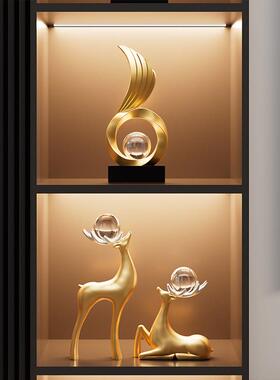 酒柜装饰摆饰轻奢高档风生水起客厅玄关电视柜办公室高级感工艺礼