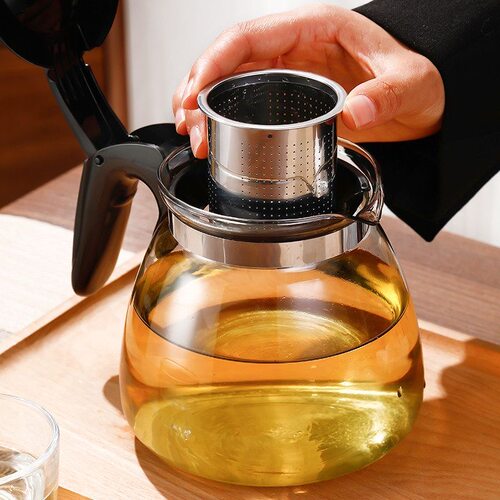 耐热大容量水壶玻璃防爆泡茶壶茶水分离套装家用花茶壶办公茶具 - 图2