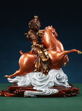 铜欣祥黄铜马上封侯摆件家居办公室桌面马上猴装饰工艺品升职礼品