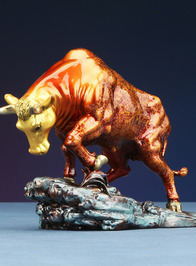 铜欣祥彩铜铜牛摆件开拓牛家居装饰品摆设开业礼品办公室装饰摆件