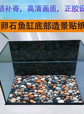 新款鱼缸底部专用背景图贴纸鹅卵石生态3d水族箱铺垫造景装饰壁画