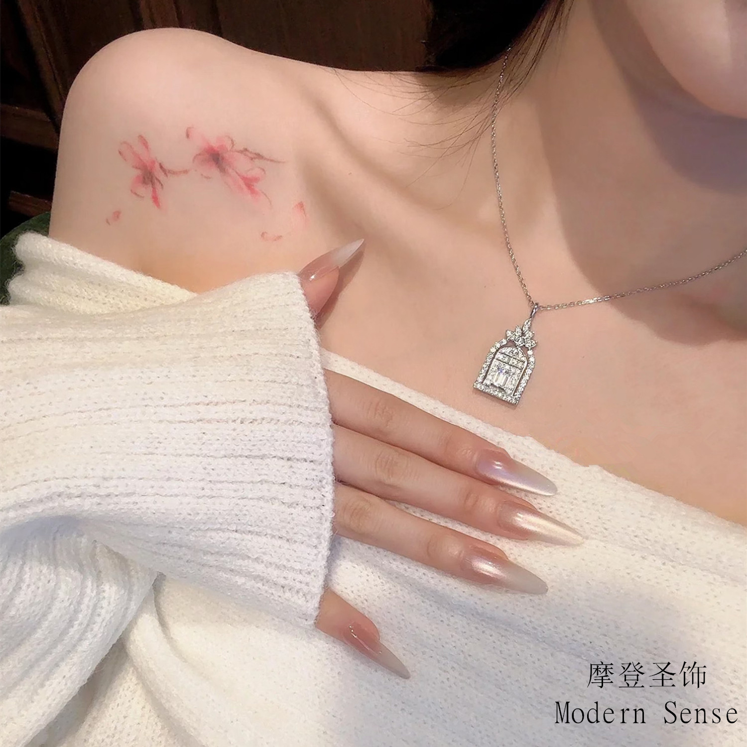 摩登圣饰S925纯银幸福之门项链女轻奢小众高级感盾牌吊坠生日礼物,淘宝优惠券,粉丝福利购,淘宝优惠卷