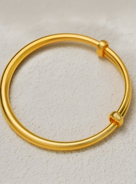 金包银古法推拉手镯女古法传承金包银实心镯子送父母女友礼物款式