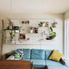 Perforated board custom wooden display rack solid wood wall color storage rack no punching round hole porous sample wall