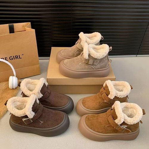 厚底雪地短靴子女冬季加绒加厚保暖2024新款勃肯鞋雪地棉鞋子外穿 - 图2
