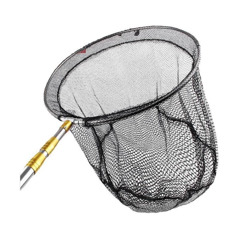 抄网套装不锈钢伸缩定位抄网杆捞鱼网小网眼加厚加深网兜钓鱼抄网 - 图3